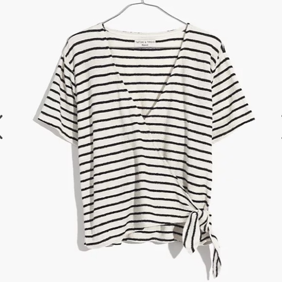 Madewell Texture & Thread short sleeve wrap top - Picture 1 of 4